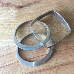 J.CREW Bangle Set, Silver, OS